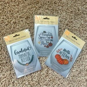 NWT Autumn Pumpkin Rub-On Transfer Sticker Set